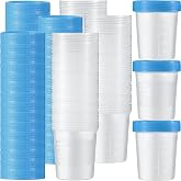 Geiserailie 200 Pcs Urine Cups 4oz Disposable Specimen Container,Blue | Pee Cups for Testing, Leak Proof Screw on Lids for Safe Urinalysis Pee Stool Sample Collection Analysis