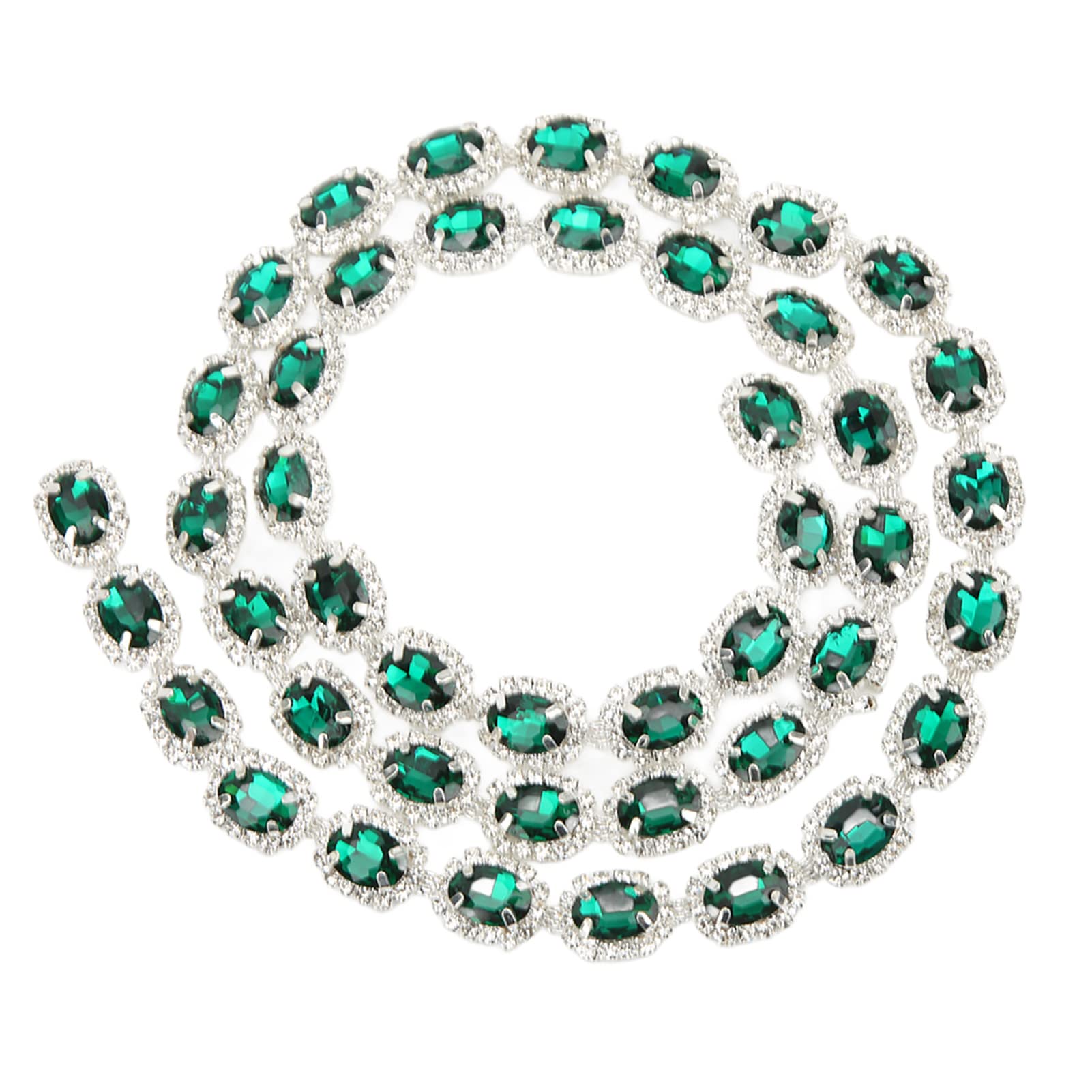 Hapivida Rhinestone Ribbon, Sparkling Crystal Diamante Lace Trim 1 Yard 1.5cm Width Crystal Glass for Wedding Dress Decoration Jewellery Making