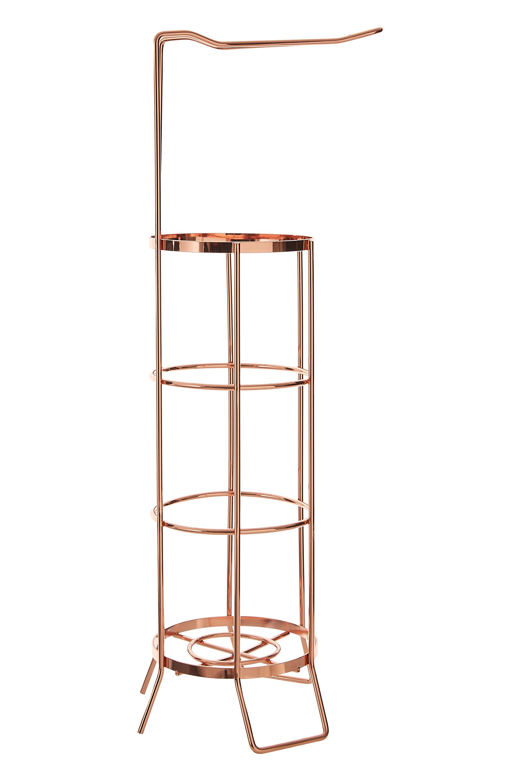 Premier Housewares Toilet Roll Holder, Iron Wire, Rose Gold, 16 x 21 x 62 cm