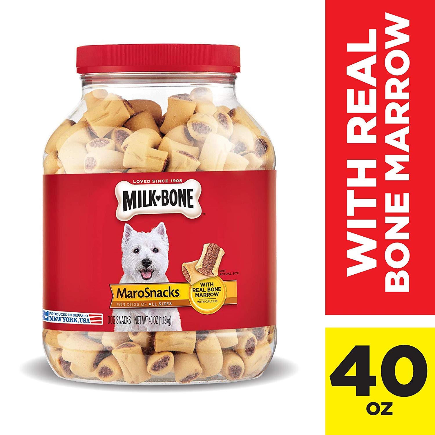 MilkBone Marosnacks Dog Treats Beef Flavor 40oz For All Sizes Dogs