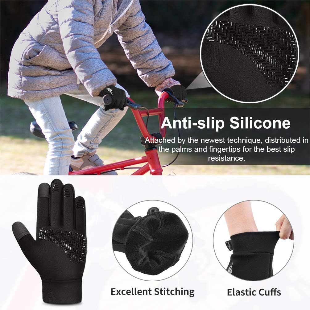 VBIGER Kids Winter Gloves Boys Girls Running Cycling Sports Gloves Anti-slip Warm Touch Screen Gloves: Clothing