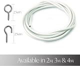 DIVCHI Net Curtain Wire Set 2M with 4 Eyes & 4 Hooks White view 5