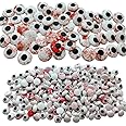 2 Bottles Candy Eyeballs Bloody Red Eyes Cake Cupcake Toppers Cookie Decorations,Two Size Mixed, Edible Dessert Sprinkles for Halloween Christmas Cake Cupcakes Decoration