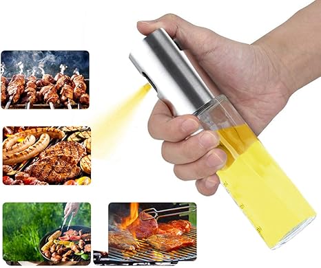 Amazon Dmofwhi お料理用オイルスプレー 90ml目盛付き スプレー醤油 調理油スプレーステンレス ガラスオイル噴霧器 ボトルディスペンサー クッキング用 調味料入れ オンライン通販