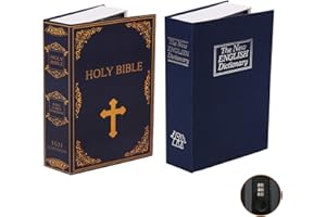 SEPOX® Twins Safe Book Lock Box, Safe Box with Premium Combination Lock - Dorm-safe & Versatile - Authentic Paper Cover - Sturdy Steel Interior - Storage for Cash & Valuables 2pcs Pack of Large Book