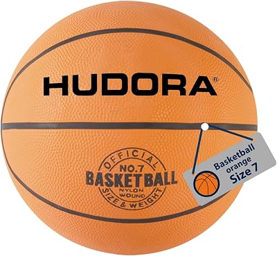Hudora Basketball Size 7 Orange Uninflated Rubber Indoor Outdoor Grippy