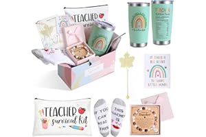 NAICEAY Teacher Gifts for Women,Teacher Appreciation Gifts,Teacher Christmas Gifts,Unique Teacher Birthday Gifts, Back to School Gift for Teacher, Thank You Gifts for Teacher,20 oz Teacher Tumbler Gift Basket