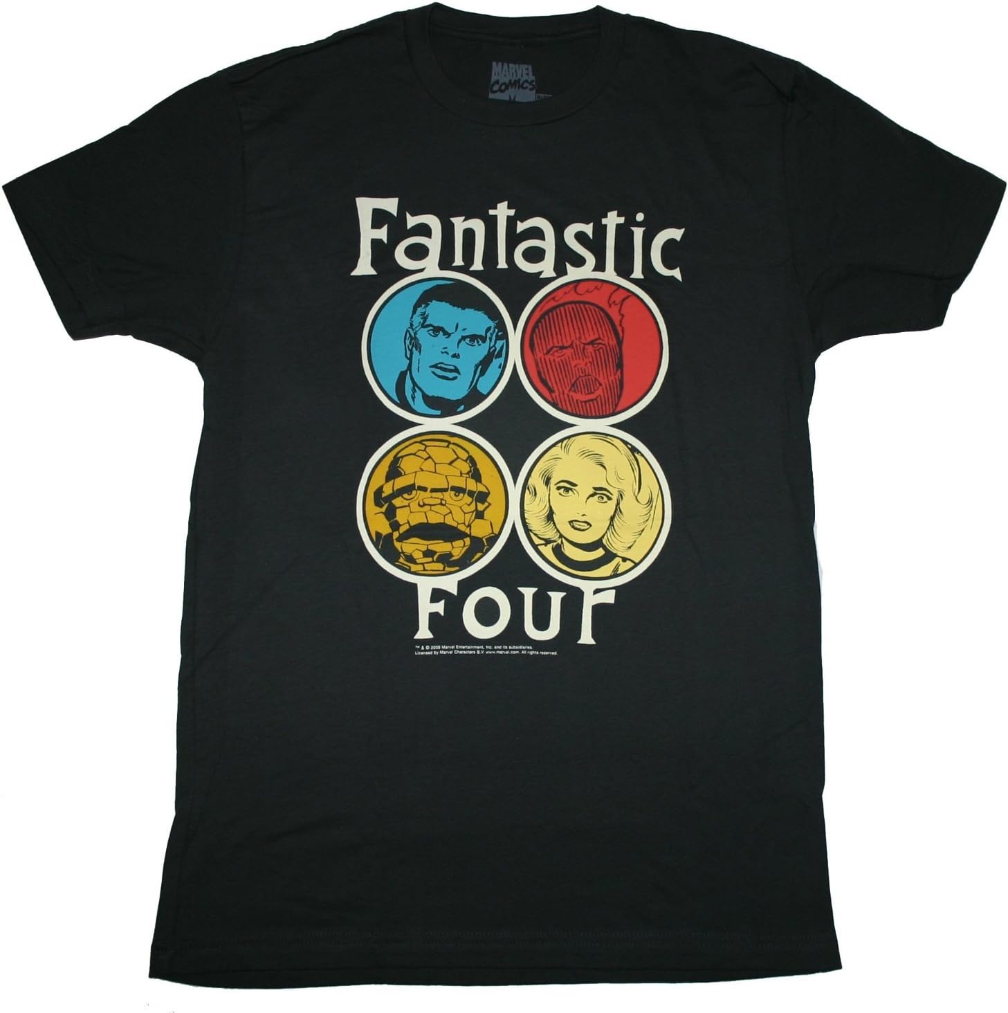 Men's Marvel Comics Fantastic Four Circle Portraits Fitted Jersey T-shirt S Charcoal