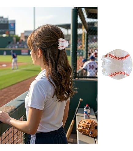 Game Day Football Hair Claw Clips Set of 4 Acrylic Clips for Medium Hair Sports Amazon.com : Sports Hair Claw Clip- 4Pcs Game Day Football  main image 2