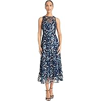 sachin and babi light blue dress Maggy London Floral Appliqué Midi Dress In Navy - 60% Off main image 0