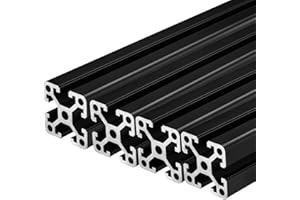 QNK 4pcs 600mm(23.6") Black T Slot 4040 Aluminum Extrusion European Standard Anodized Linear Rail for 3D Printer Parts and CNC DIY