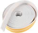 UPSEN Weather Stripping Tape 9mm x 4mm 10m Self-Adhesive E-Type Foam Seal White view 2