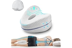 Vertdens Knee Pillow for Side Pillow, Memory Foam Knee Pillow, Side Sleeper Leg Pillow, Additional Give Away Value $10 Spare Pillowcase Suitable for Leg, Back, Knee Pain, Improve Sleep Quality…