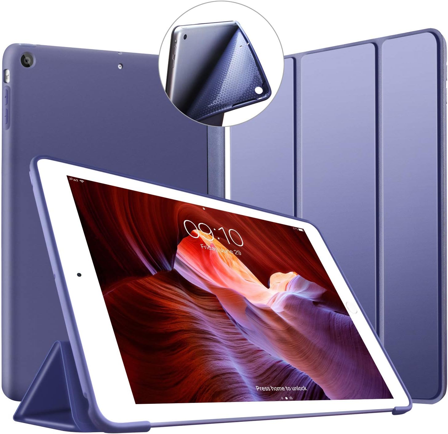 VAGHVEO iPad air Case, Ultra-slim Lightweight Stand Shell Protective Smart Case [Auto Sleep/Wake] with Flexible Soft TPU Back Cover for Apple iPad Air 1 9.7 inch Tablet, Navy Blue