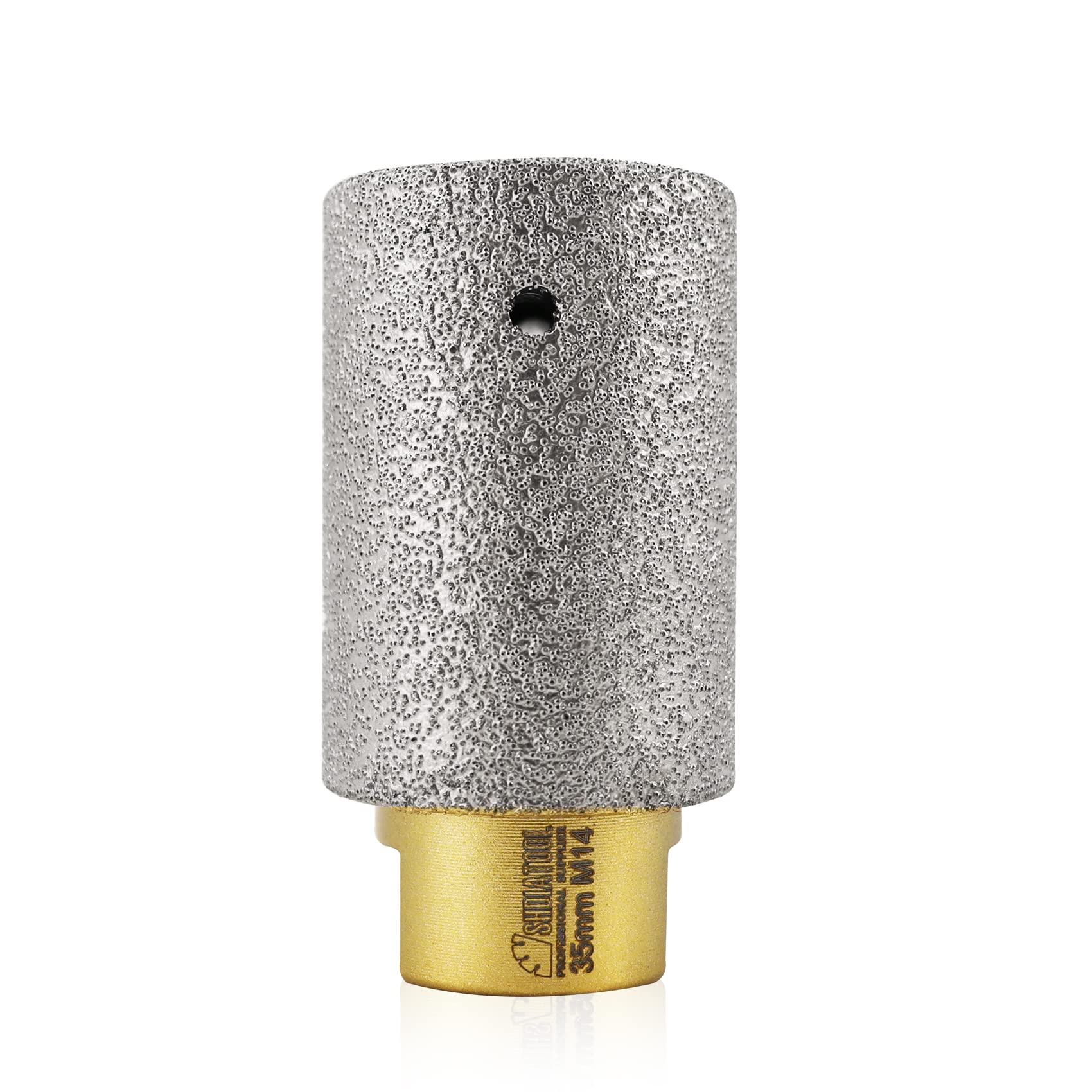 SHDIATOOL Diamond Finger Bit Milling bit M14 Thread Vacuum Brazed Enlarging and Shaping Round Bevel Existing Holes in Porcelain Hard Ceramic Marble Granite Diameter 35mm