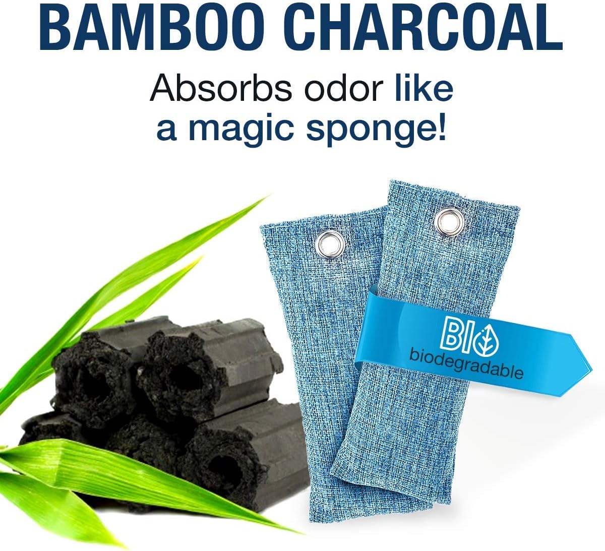 Charcoal Bags for Absorbing Odor: Four Charcoal Deodorizer Bags for Shoe Odor, Fridge Smells, Car Freshening, and Closet Deodorizers: Kitchen & Dining