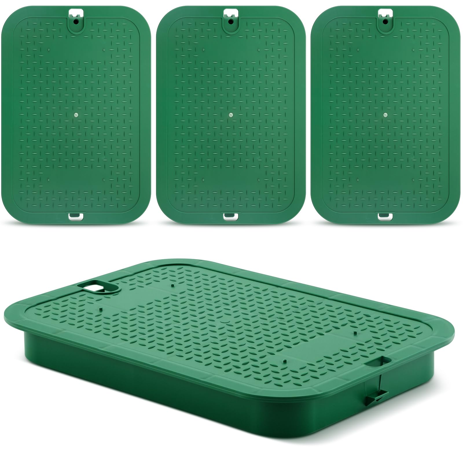 Photo 1 of Wonderjune 4 Pcs 113c Series 12 x 17 Inch Irrigation Valve Box Cover Sprinkler Valve Covers for Outside