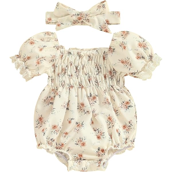 Amazon.com: Kuriozud Baby Girl Floral Frill Romper Newborn