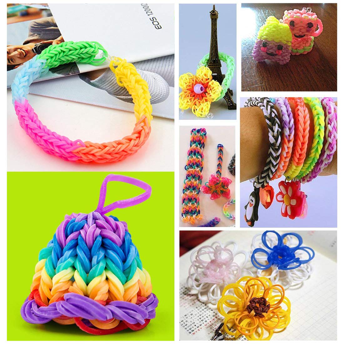 DIY Rainbow Mega Refill Looms Rubber Band Bracelet Maker Kit for Kids