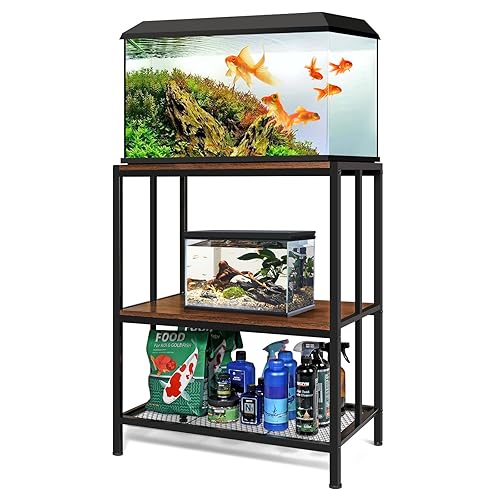 GADFISH Fish Tank Stand for up to 20 Gallon Aquarium, Metal Aquarium Stand  for Fish Tank