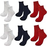 AWOCAN Womens Fuzzy Socks Cozy Warm Sock Fluffy Microfiber Soft Winter Cabin Slipper Socks Sleep Socks Solid color Sock
