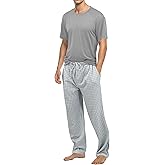 Andrew Scott Mens Executive Soft Pajama Set | 2 pc Crew Top & Drawstring Bottoms LoungeWear
