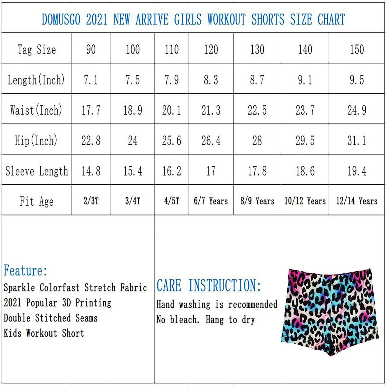 Domusgo Girls Gymnastics Shorts, Sparkle Tumbling Bottoms Kids Cheer Short for Dancewear Jazz, Hip hop, Practice, Exercise: Clothing