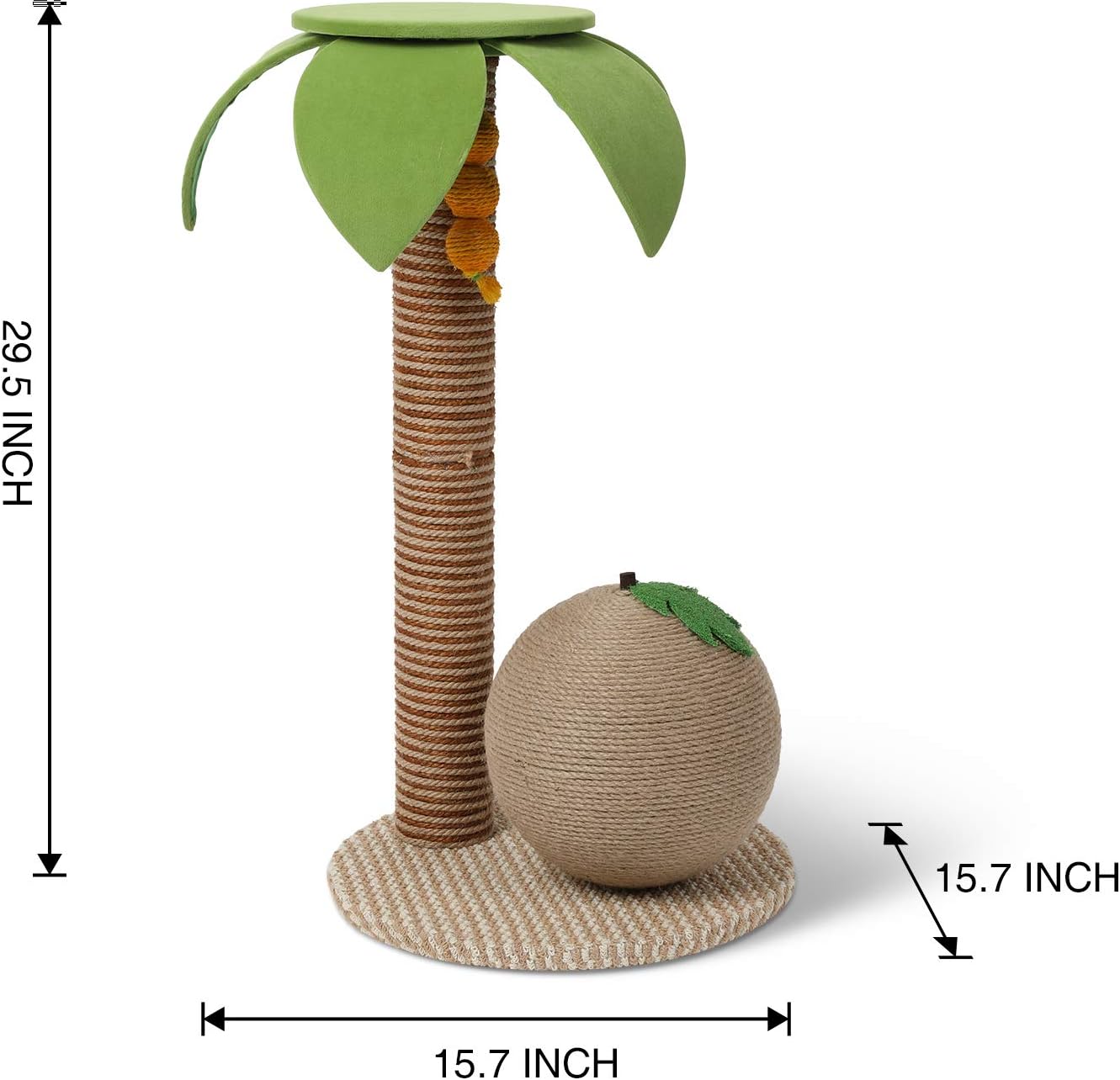 FUKUMARU Cat Tree with Perch for Large Cats, Modern Coconut Tree Cat Towers with Hammock, Small Cat Furniture with Scratching Post for Indoor Cats : Pet Supplies