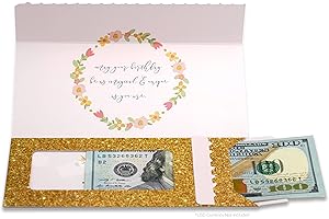 ZipGifts Birthday Card | Zip-Open Money Holder w/Clear Plastic Window for Cash, Check, & Gift Card (Unicorn - Dreams Come True)