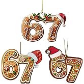 3PCS 67 Meme Funny Christmas Ornaments 2025, 6 7 Ornament, Santa Ornaments for Christmas Tree, 6 7 Acrylic Ornament, 67 Gifts for Teen (C)