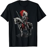 Indian Chief Native American Feather Headdress Horse Ride T-Shirt