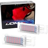 iJDMTOY LED Step Door Courtesy Lights For Volkswagen Jetta/GTI/Atlas/CC/EOS | 18-SMD Brilliant Red Full LED Side/Under Door Panel Light Assembly, Also Fit Glove Box Compartment, Error Free