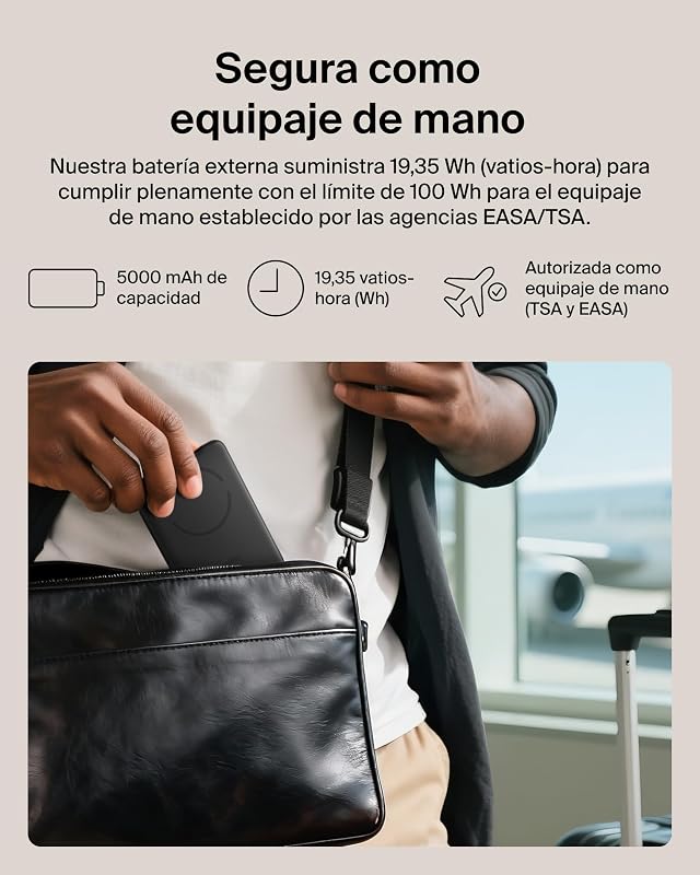 BoostCharge 5000 mAh Bateria Externa com Anel Magnético - Preto