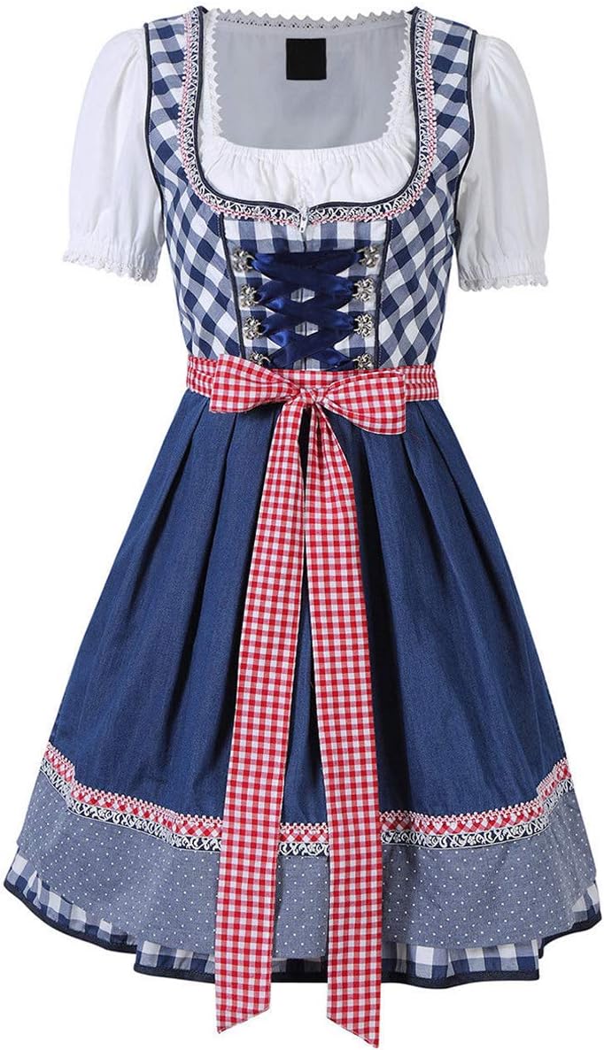 Evaliana Oktoberfest Waitress Party Dress German Bavarian Beer Wench Carnival Halloween Costume Maid Outfit