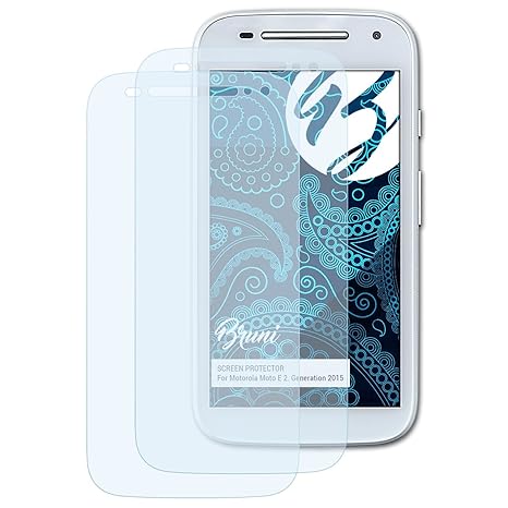 Bruni Schutzfolie für Motorola Moto E 2. Generation 2015 Folie, glasklare Displayschutzfolie (2X)