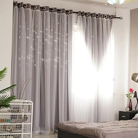 Nclon Princess Bedroom Curtains Lace Blackout Blind Thermal