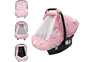 SMTTW Car Seat Cover for Babies, Universal Fit, Pink, Waterproof, Polyester/Nylon, Stroller Cover