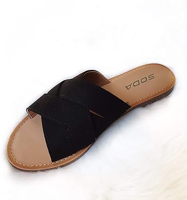 black strappy slides