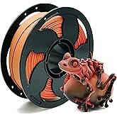 Matte Tri Color Black Red Orange PLA Filament 3 in 1, 1.75mm High Speed 600mm/s Coextrusion 3D Printer Filament Rapid Magic Color Change, Matte PLA 1kg (2.2lbs) Spool Perfectly Hide The Layer Line