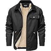 Zaitun Men's vintage jacket Winter Casual Warm Coat Fleece Lining Waterproof Outdoor Work Jacket