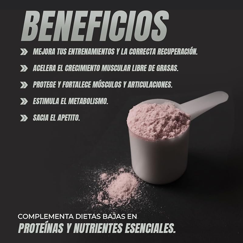 Whey Protein Healthy Fusion | Proteína pura con Colágeno, Magnesio y Vitamina B6 | 43g proteína + 9g BCAA | Mejora tus entrenamientos, aumenta masa muscular y fortalece articulaciones | 1 kg
