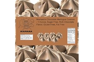 Niamara's Chocolate Meringue Cookies Sugar Free, 1 Ounce - Rich Chocolate Flavor Meringue Delight - Naturally Flavored, Low-Calorie Treat