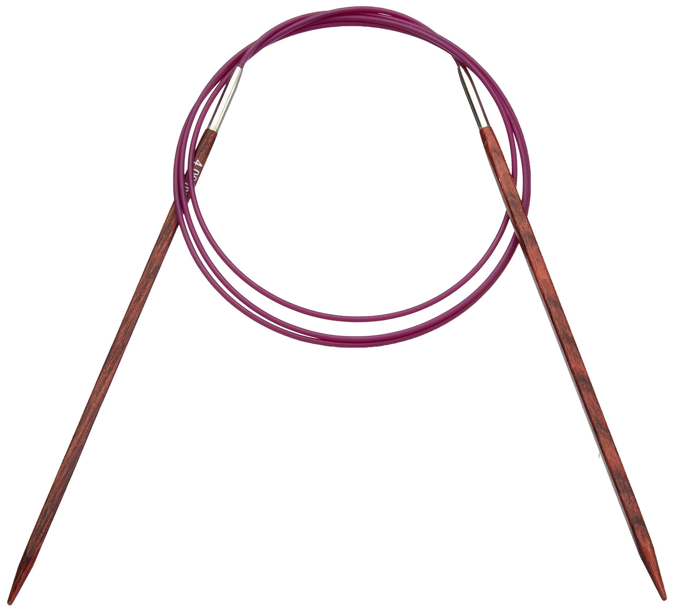 KnitPro KP25343 100 cm x 4 mm Cubics Fixed Circular Needles, Rosewood , Pink