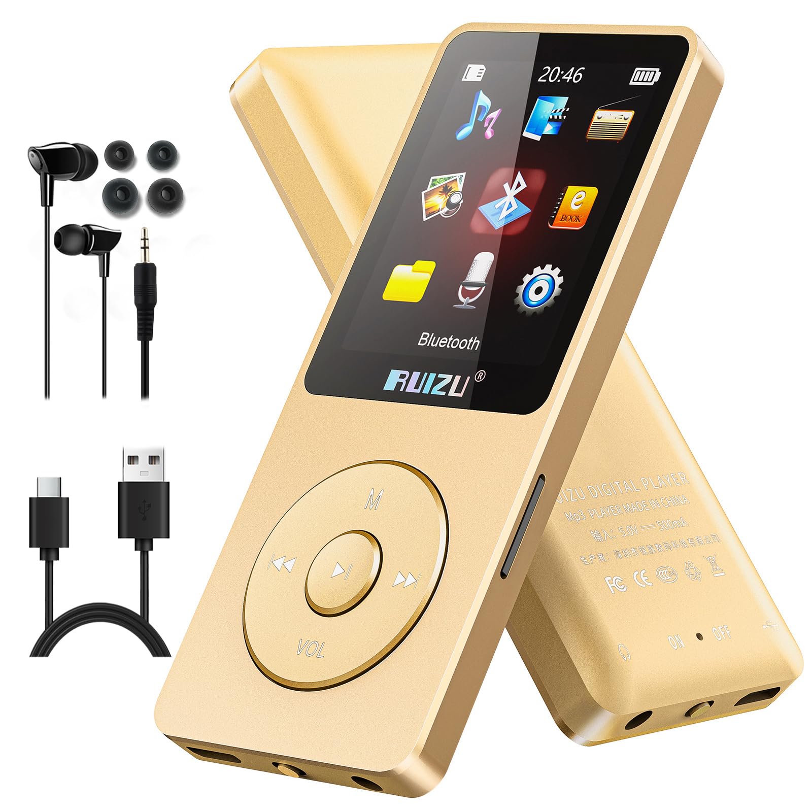 RUIZU 64GB MP3 Player with Bluetooth 5.3, Portable