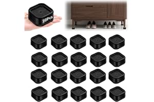 20 Pack Adjustable Furniture Risers - Heavy Duty Stackable Bed Risers 1", 1.38", 2" or 3" Height - Square Bed Frame Leg Lifts