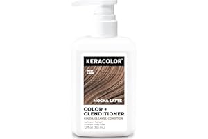 Keracolor Color + Clenditioner 3-in-1 Color-Depositing Conditioner, Gently Cleanses & Conditions, Semi-Permanent Mocha Latte 