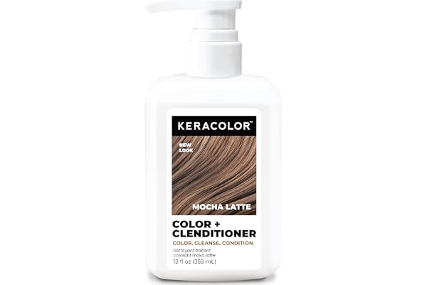 Keracolor Color + Clenditioner 3-in-1 Color-Depositing Conditioner, Gently Cleanses & Conditions, Semi-Permanent Mocha Latte