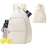 Pickleball Bag for Women Pickelball Backpack Large Quilted Sling Bags, Holds Pickleball Paddles Tennis Racket