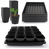 Mlhezy 80Pcs 2.5inch Square Nursery Pots with 5Pcs Seed Starting Trays, Seed Starter Tray Kit, Seeds Starting Germination, Seeding Pots with Drain Holes, Small Plant Nursery Propagation