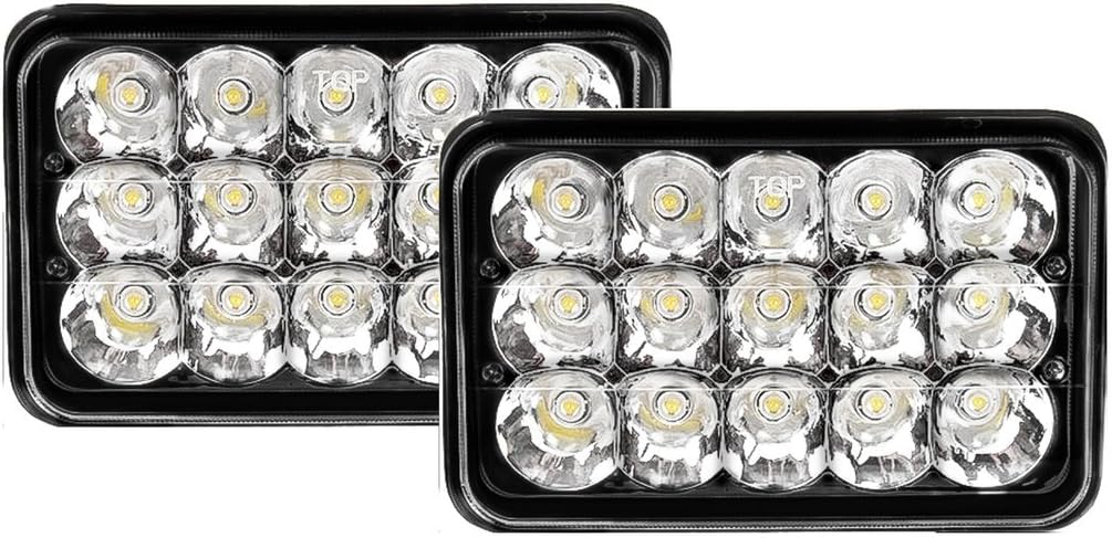 Bearclaw bc2pc4x6BLK LED Headlight Bulb, Sealed Beam Replace, Rectangular, Black